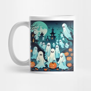 Halloween Ghosts in the Haunted Graveyard Mug